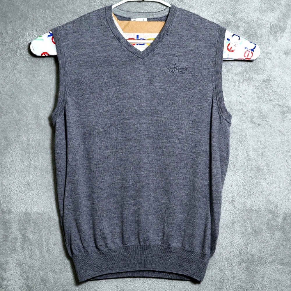Peter Millar Sweater Vest Mens XL Gray Wool Silk Blend Grayhawk Golf Club Preppy
